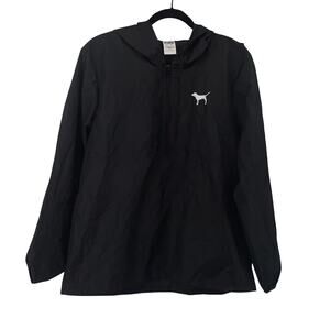 Pink Windbreaker Pullover Size XS/S Victorias Secret VS Hood 1/2 Zip